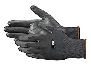 Uline Polyurethane Coated Gloves - Black, Large S-14317L