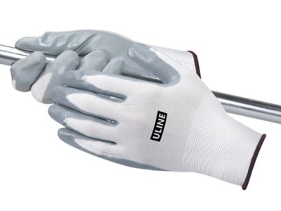 Uline Flat Nitrile Coated Gloves Large S14318L Uline
