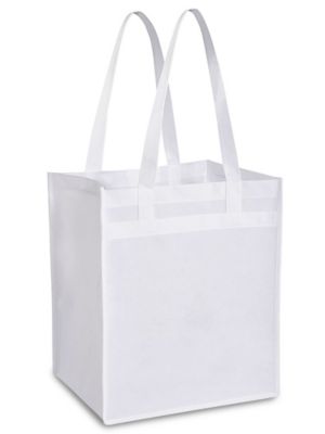 Reusable Shopping Bags - 12 x 10 x 14, White S-14328W - Uline