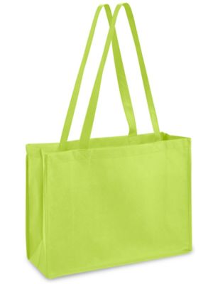 16 + 6 x 12 Lime Non Woven Tote