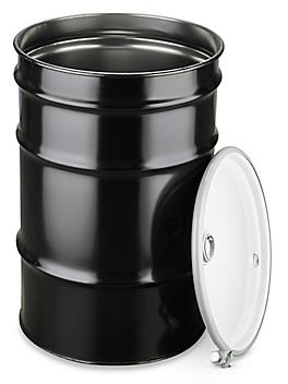 Steel Drum with Lid - 30 Gallon, Open Top, Unlined S-14364