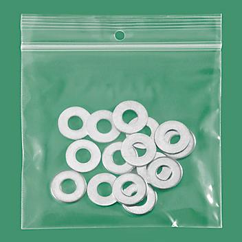 4 x 4" 2 Mil Reclosable Bags - Hang Hole S-14439