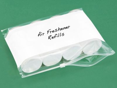 12 1/2 x 9" White Block Slider Zip Bags S-14448