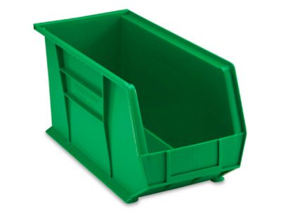 Plastic Stackable Bins - 18 x 8 x 9", Green S-14454G