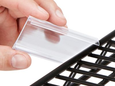 Porte-étiquettes et étiquettes pour bacs à tablettes en plastique – 3 x 3/4  po S-21114 - Uline