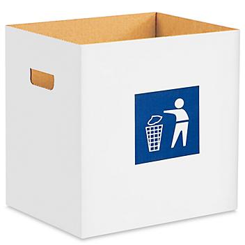 Corrugated Trash Can with Waste Logo - 7 Gallon S-14464W