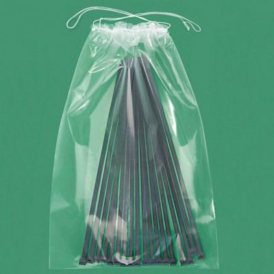 Clear Plastic Drawstring Bags, Drawstring Poly Bags in Stock - ULINE