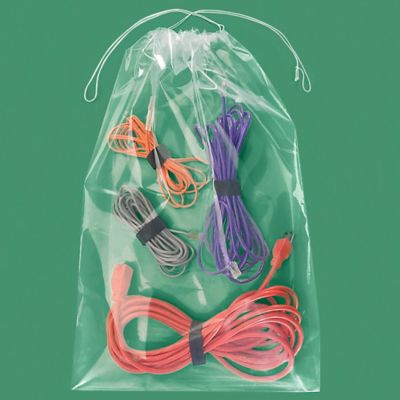 16 x 24" 4 Mil Drawstring Bags S-14484