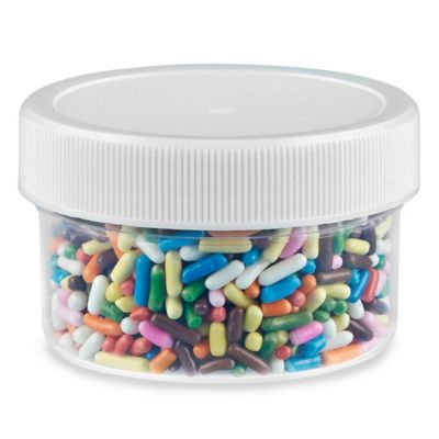  Clear Round Wide-Mouth Plastic Jars Bulk Pack - 1 oz