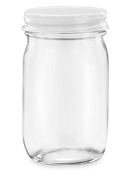 Wide-Mouth Glass Jars - 4 oz, Metal Lid S-14488M