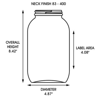 Clear Wide-Mouth Glass Jars Skid Lot - 1/2 Gallon, Metal Cap S