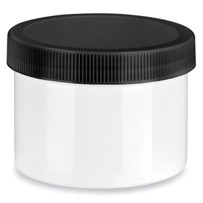 Translucent Round Wide-Mouth Plastic Jars Bulk Pack - 8 oz, Black