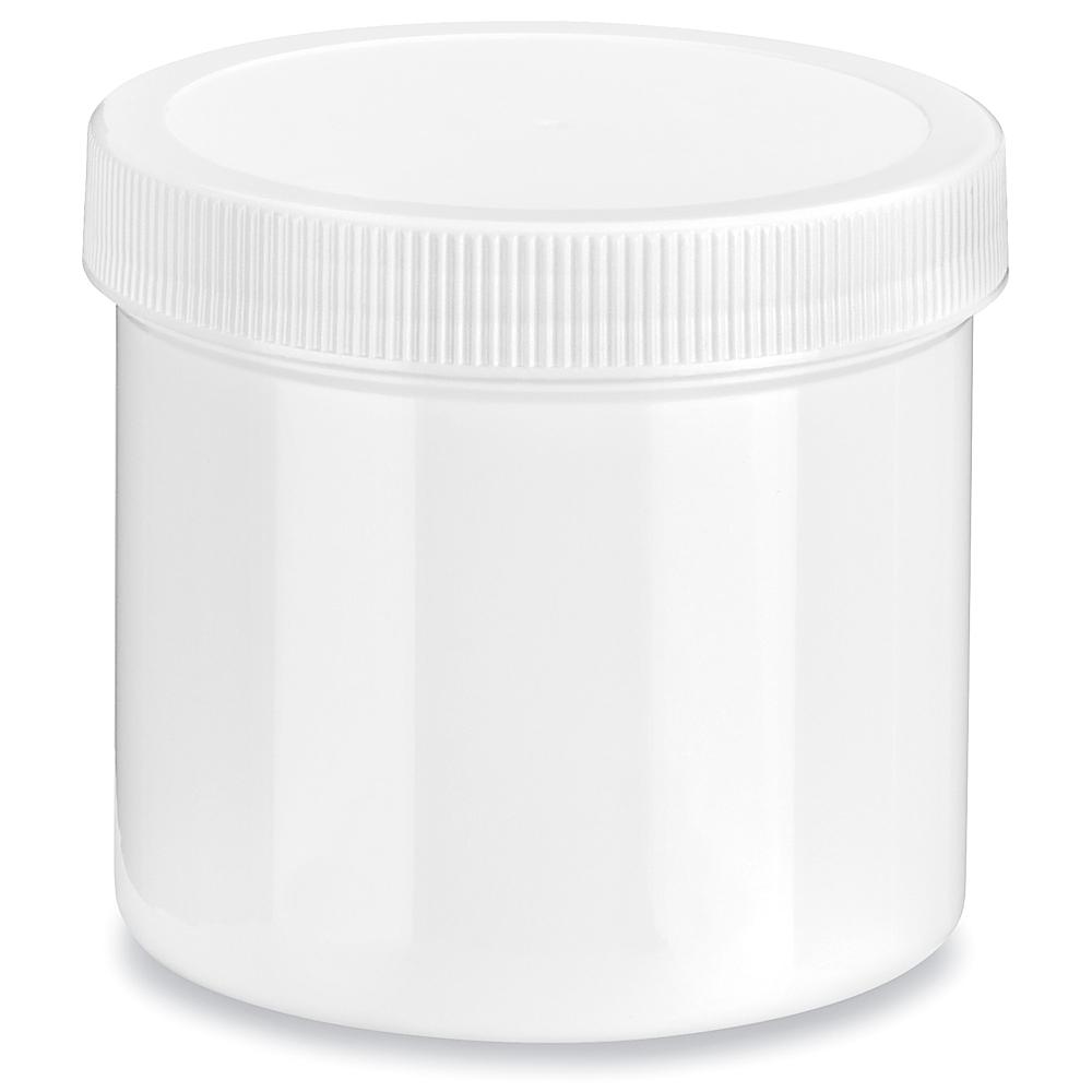 Clear Straight-Sided Glass Jars - 12 oz, White Plastic Cap S-22916P-W -  Uline