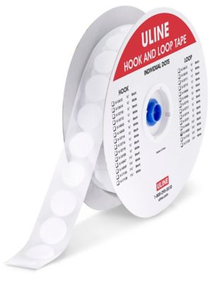 Tape Dots - Loop, White, 1 3/8 S-14550 - Uline