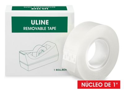 Uline Cinta Adhesiva Transparente Removible - 3/4" x 36 yardas, Transparente S-14580