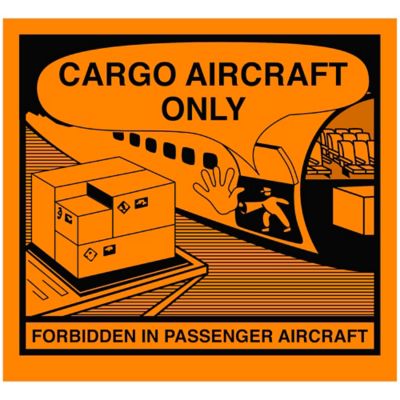 karbonade zebra schaamte Air Labels - "Cargo Aircraft Only/Forbidden in Passenger Aircraft", 4 3/8 x  4 3/4" S-14590 - Uline