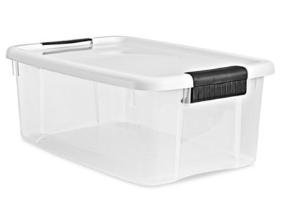 12.5 x 7 x 6 Clear Plastic Storage Bins with Lids