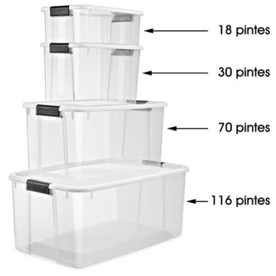 Case of 6 Sterilite 18 Quart Ultra Latch Boxes - Assembled