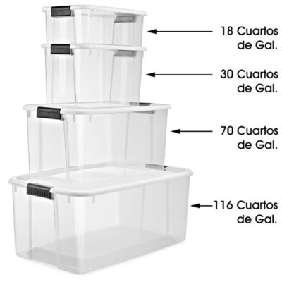 Cajas Transparentes para Almacenamiento - 26 x 16 x 14, 66 x 41 x