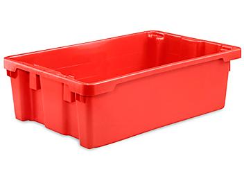 Stack and Nest Container - 16 x 11 x 5", Red S-14602R