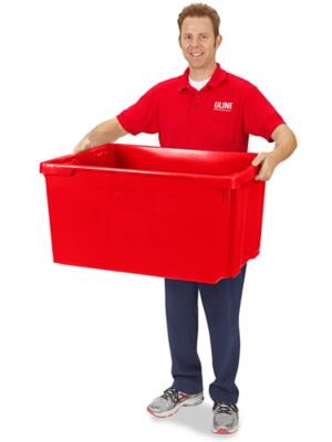 Heavy-Duty Stack and Nest Containers - 24 x 15 x 8, Red S-19473R - Uline