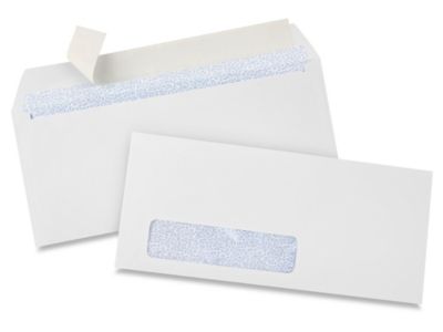 #10 Self-Seal White Business Envelopes with Left Window - 4 1/8 x 9 1/2 ...