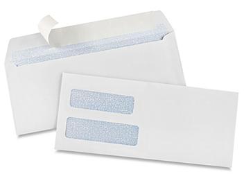 #10 Self-Seal White Business Envelopes with Double Window - 4 1/8 x 9 1/2" S-14623