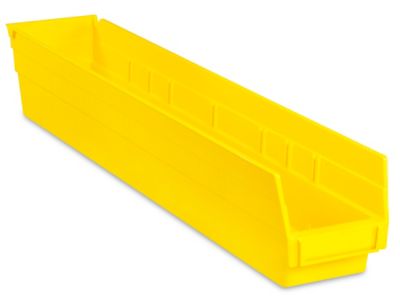 Plastic Shelf Bins - 4 x 24 x 4", Yellow S-14625Y