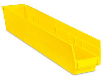 Plastic Shelf Bins - 4 x 24 x 4", Yellow S-14625Y