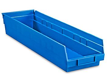 Plastic Shelf Bins - 7 x 24 x 4", Blue S-14626BLU