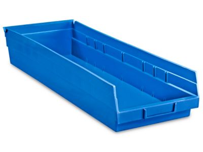 Plastic Shelf Bins 8 1/2 x 24 x 4", Blue S14627BLU Uline