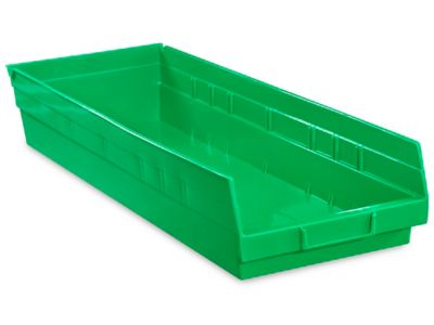 Plastic Shelf Bins - 8 1/2 x 24 x 4", Green S-14627G
