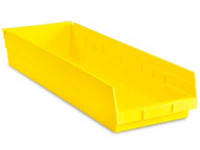 Plastic Shelf Bins - 8 1/2 x 24 x 4", Yellow S-14627Y