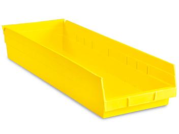 Plastic Shelf Bins - 8 1/2 x 24 x 4", Yellow S-14627Y