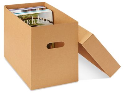 7 Record Storage Box, Corrugated Cardboard