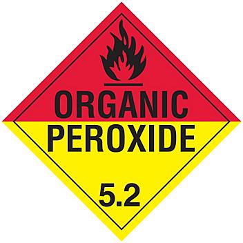 D.O.T. Placard - "Organic Peroxide", Adhesive Vinyl, Revised S-14647V