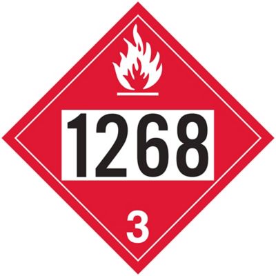  4-Digit D.O.T. Placard - UN 1268 Petroleum
