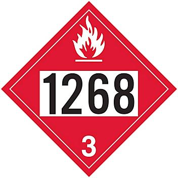 4-Digit T.D.G. Placard - UN 1268 Petroleum