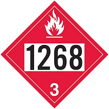 4-Digit D.O.T. Placard - UN 1268 Petroleum, Tagboard S-14651T
