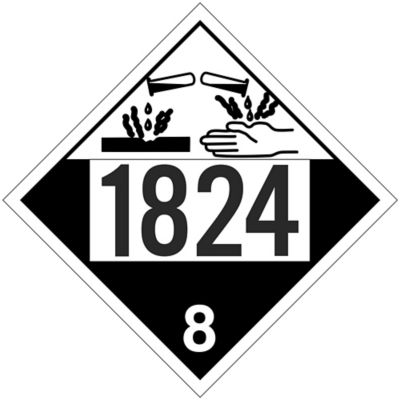  4-Digit D.O.T. Placard - UN 1824 Sodium Hydroxide