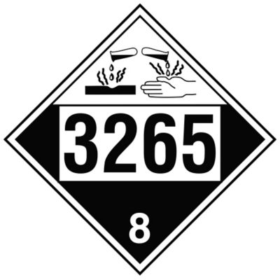  4-Digit D.O.T. Placard - UN 3265 Corrosive Liquid, Acidic, Organic, N.O.S.