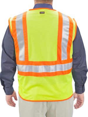 Class 2 Deluxe Hi-Vis Safety Vest - Lime, 2XL/3XL S-14711G-XX - ULINE