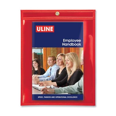 Solid Back Job Ticket Holders - 9 x 12", Red S-14735R