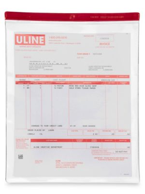 Color Coded Vinyl Envelopes - 9 x 12", Red S-14737R