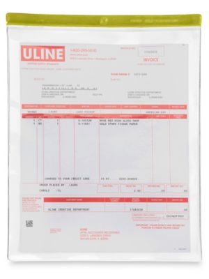 Color Coded Vinyl Envelopes - 9 x 12", Yellow S-14737Y