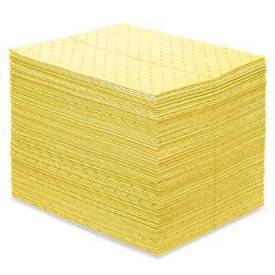 OIL-DRI Absorbent Pad: 15 in x 19 in, Yellow, Sorbent Pad, 100 PK