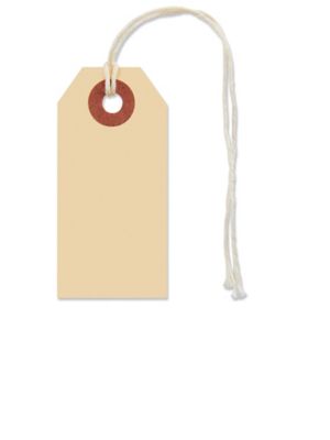 Manila Shipping Tags - #1, 2 3/4 x 1 3/8", Pre-strung S-1474PS