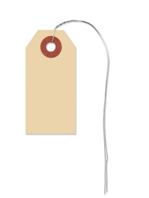 Manila Shipping Tags - #1, 2 3/4 x 1 3/8", Pre-wired S-1474PW