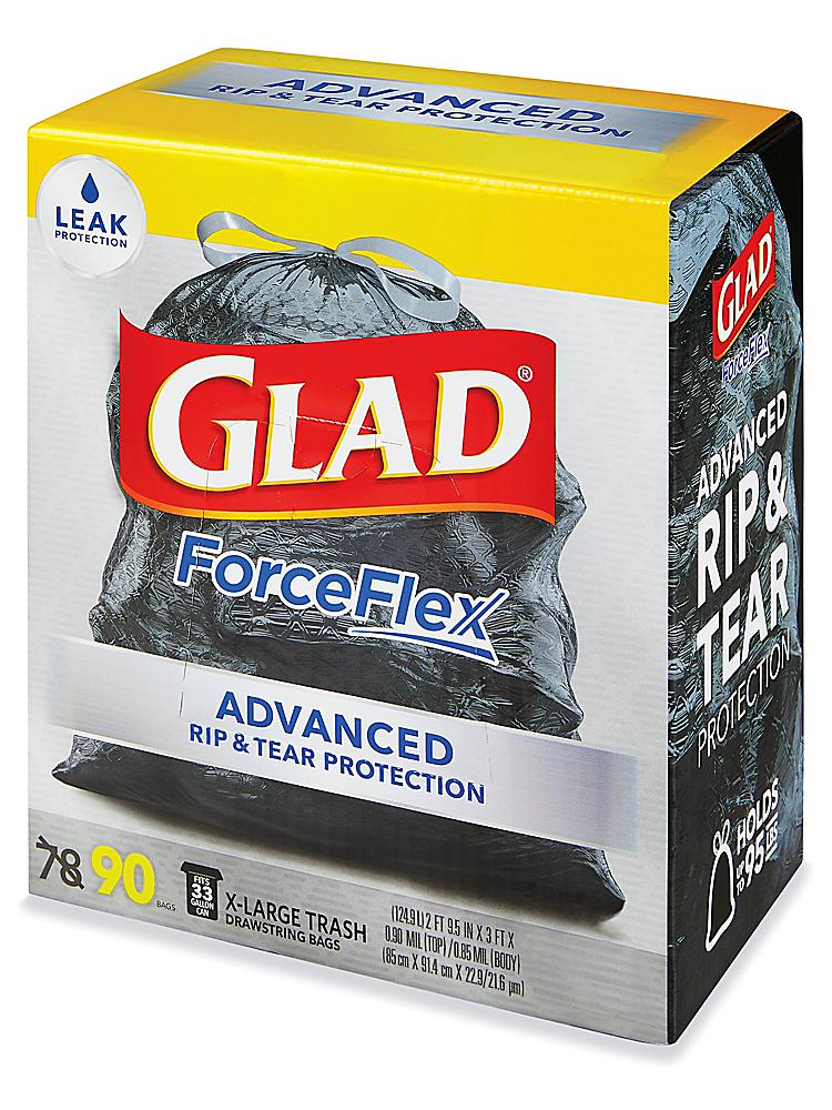 Glad® ForceFlexPlus Trash Bags - 33 Gallon S-14767 - Uline