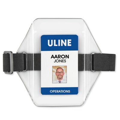 Name Badge Holders - 2 x 3", Black, Vertical, Armband S-14782BL